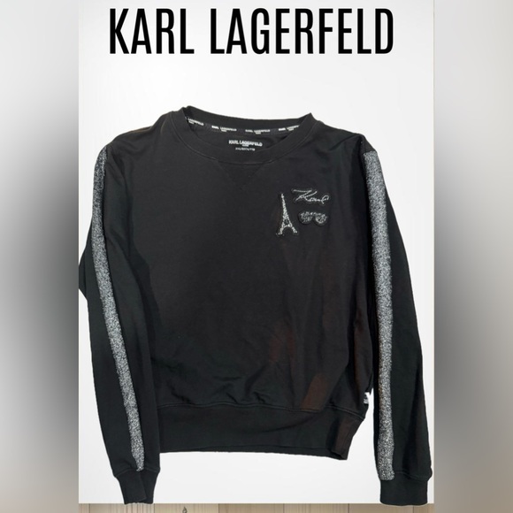 Karl Lagerfeld Sweaters - Karl Lagerfeld Black Sweater with Silver Details